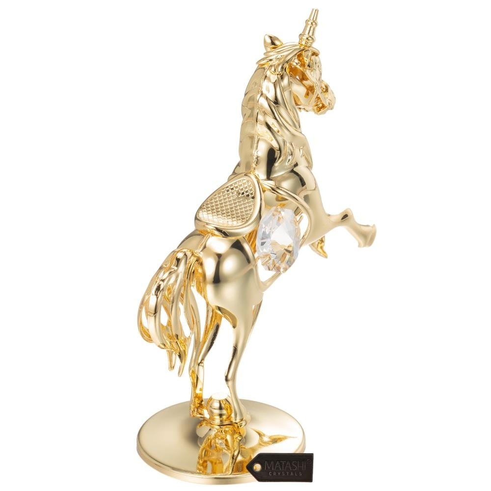 Matashi 24K Gold Plated Crystal Studded Unicorn Ornament Holiday Decor Gift for Christmas Mothers Day Birthday Image 5