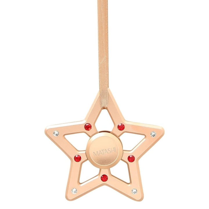 Matashi Rose Gold Hanging Christmas Tree Star Ornament with Matashi Crystals Decorations for Holiday Wedding Party Tree Image 2