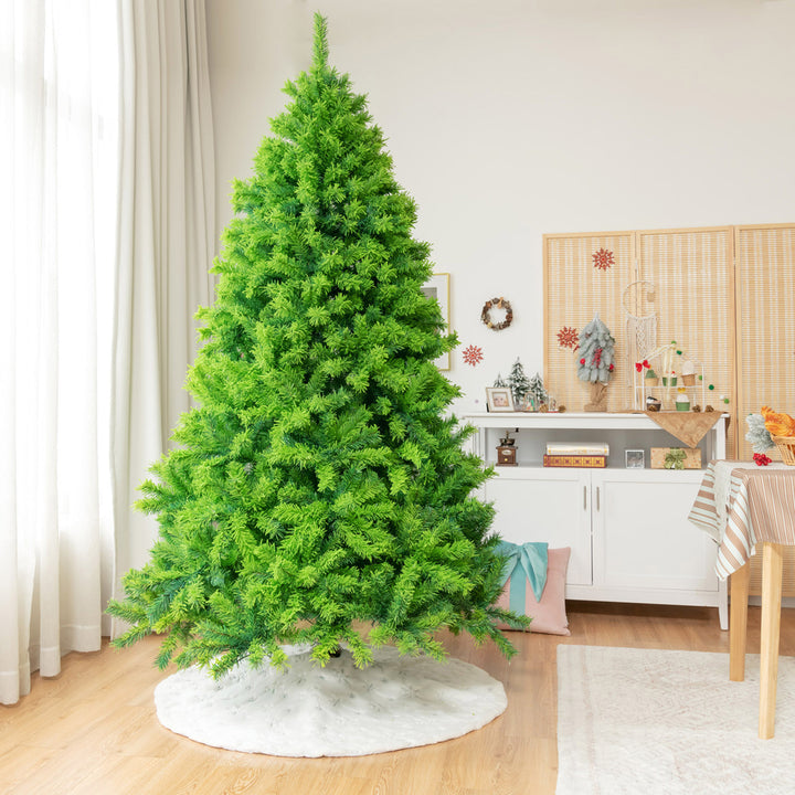 4.5/6.5/7.5 FT Verdant Artificial Christmas Tree Hinged Green Flocked Xmas Tree Image 5