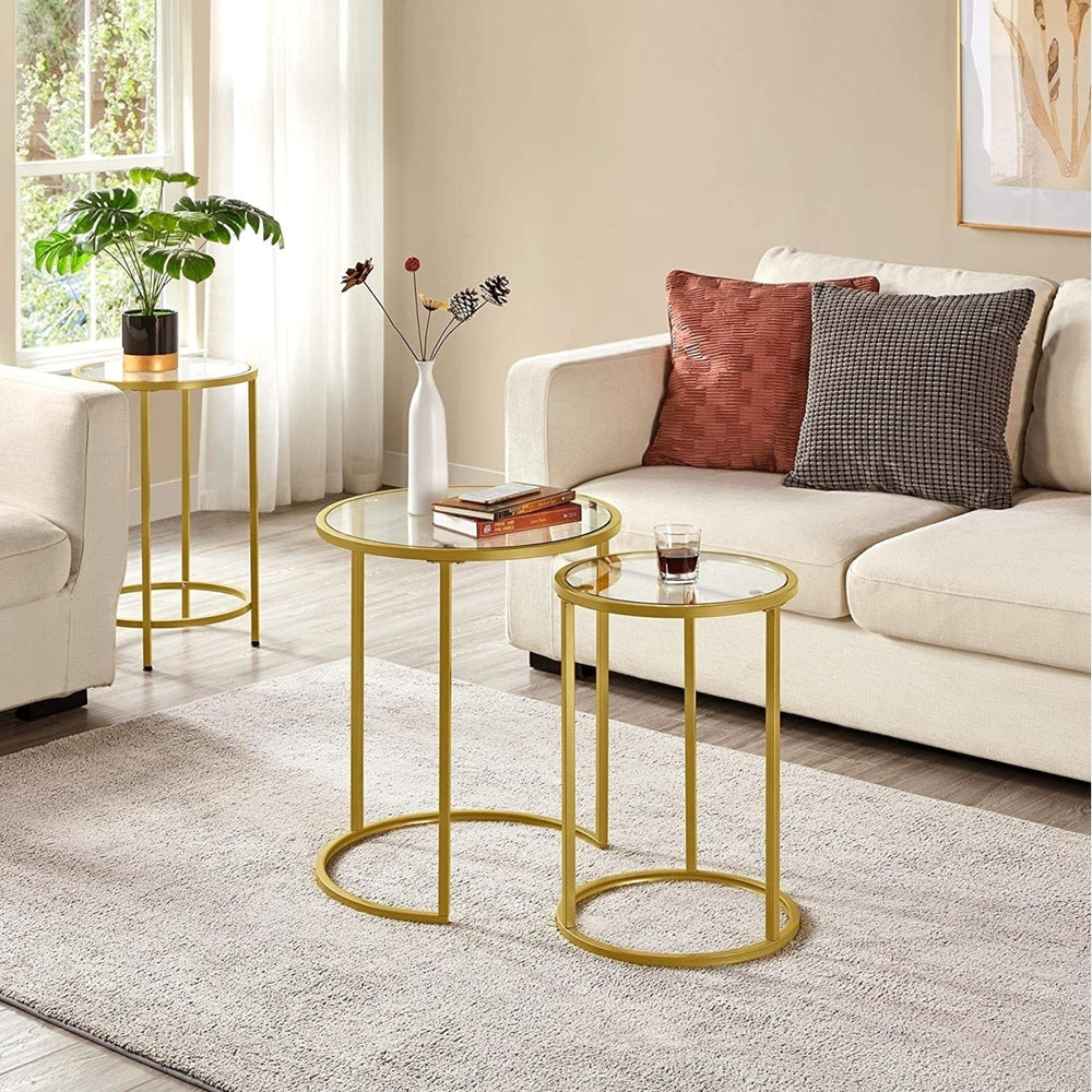 Round Nesting Side Tables Set Image 2