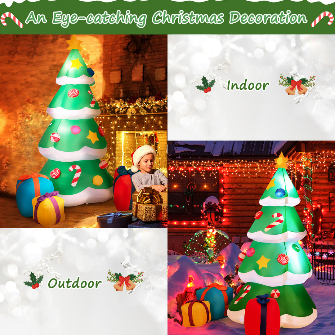 6ft Inflatable Christmas Tree Indoor Outdoor Decoration w/ 3 Gift Boxes Image 5