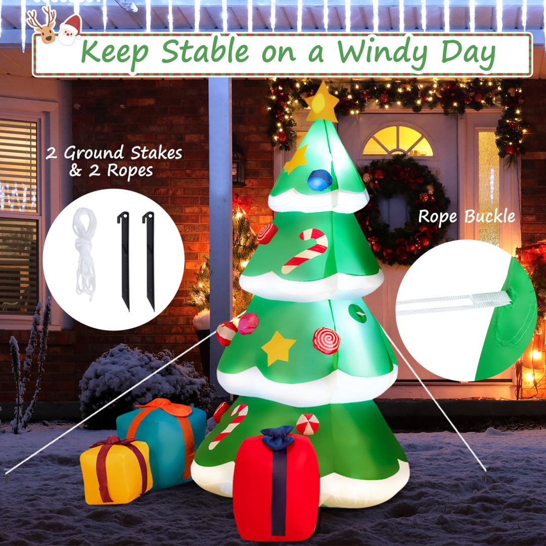 6ft Inflatable Christmas Tree Indoor Outdoor Decoration w/ 3 Gift Boxes Image 7