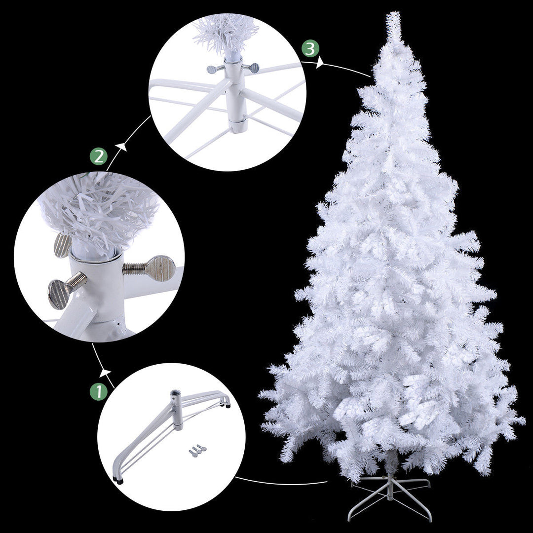 5Ft Artificial PVC Christmas Tree W/Stand Holiday Season Indoor Outdoor White Image 5