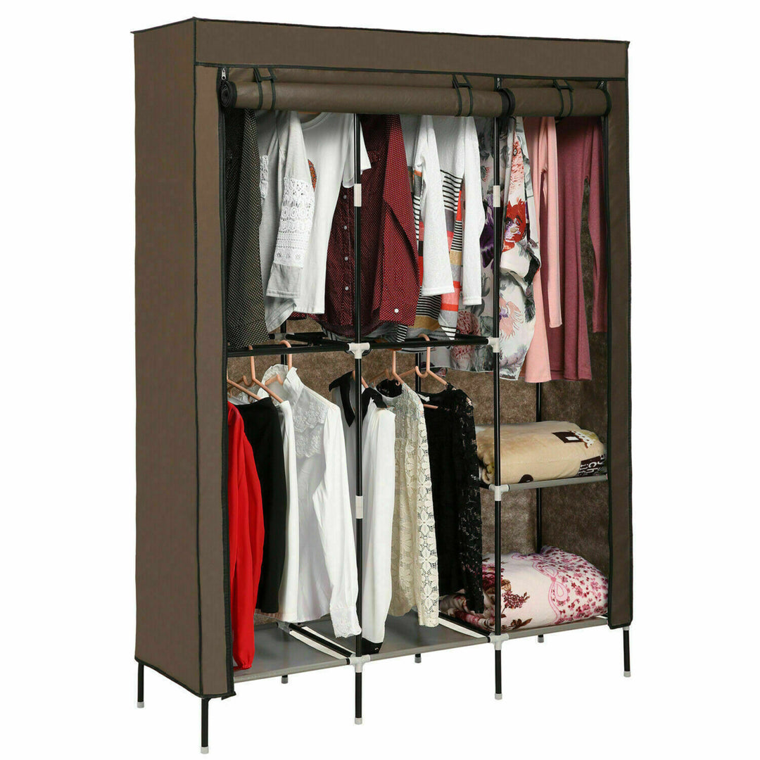 Heavy Duty Portable Closet Storage Organizer Wardrobe Clothes Rack Shelves Image 2