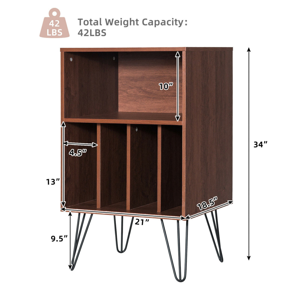 File Cabinet W/Split Storage Standing Display Bookshelf Bedroom Image 2