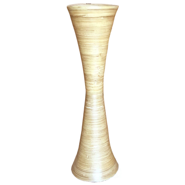 Modern Bamboo Floor Vase Hourglass Shape 27 Inch Decorative Home Accent Image 3