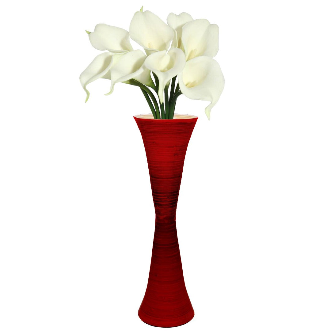 Modern Bamboo Floor Vase Hourglass Shape 27 Inch Decorative Home Accent Image 8