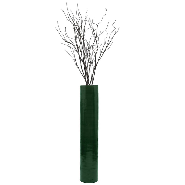 30 Inch Bamboo Floor Vase Cylinder Shape Modern Accent 3 Colors Image 1