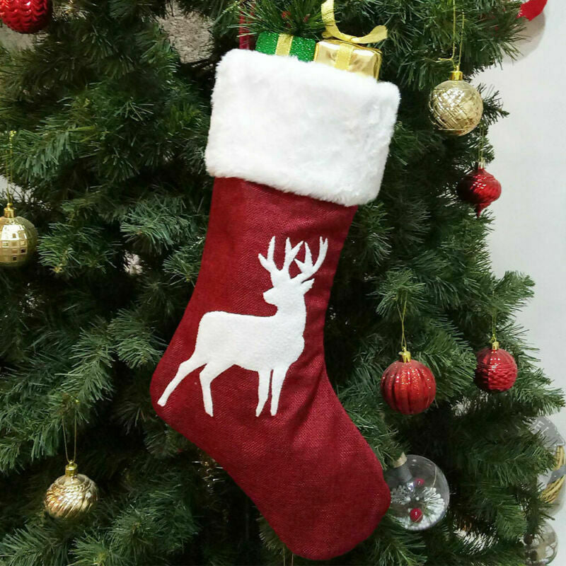 Christmas Gift Stockings Hanging Tree Door Ornament Xmas Party Reindeer Image 1