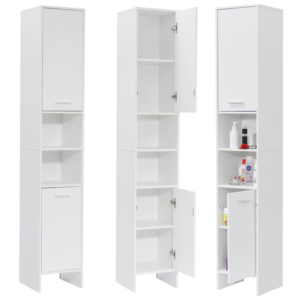 63" Tall Bathroom Cabinet with 2 Doors and 6 Shelves Tall Cupboard Storage Image 2