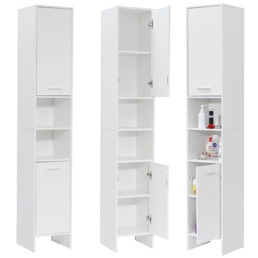 63" Tall Bathroom Cabinet with 2 Doors and 6 Shelves Tall Cupboard Storage Image 2