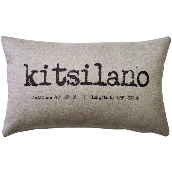 Kitsilano Gray Felt Coordinates Pillow 12x19 Modern Rectangle Polyfill Insert Image 1