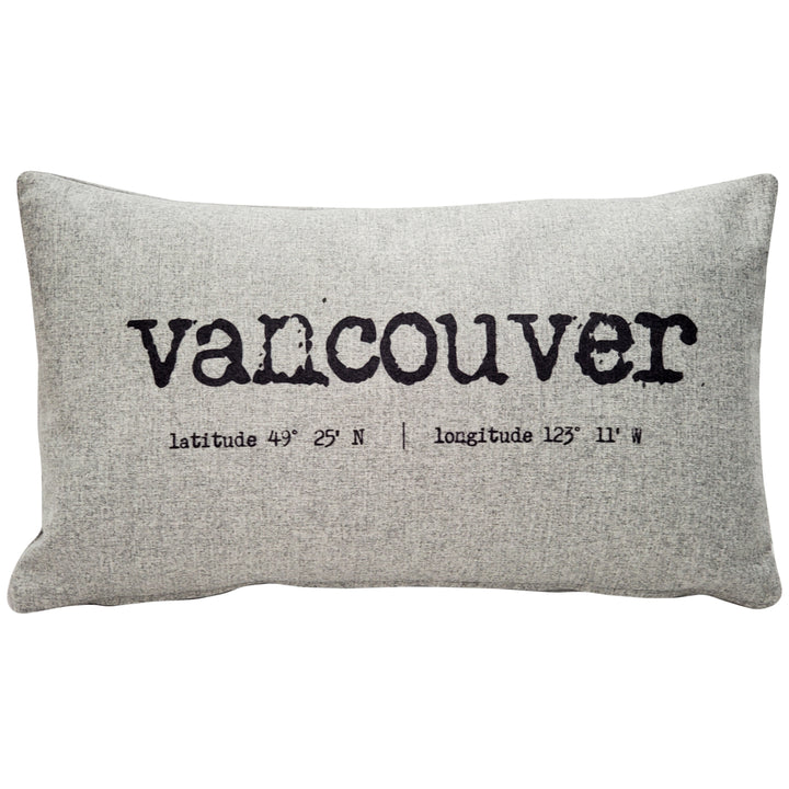 Vancouver Gray Felt Coordinates Pillow 12x19 inch Polyester Decorative Cushion Image 1