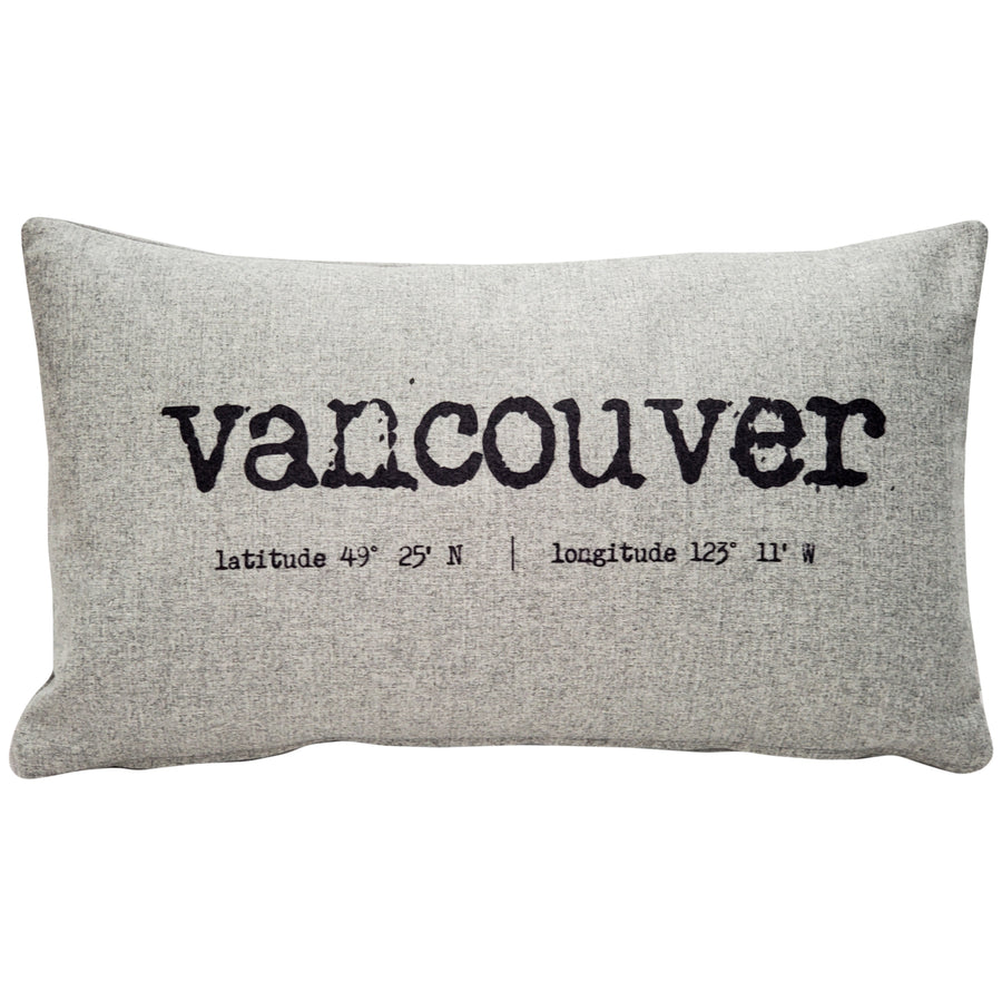 Vancouver Gray Felt Coordinates Pillow 12x19 inch Polyester Decorative Cushion Image 1