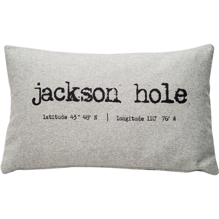 Jackson Hole Gray Felt Pillow 12x19 Inches Rectangular with Polyfill Insert Image 1