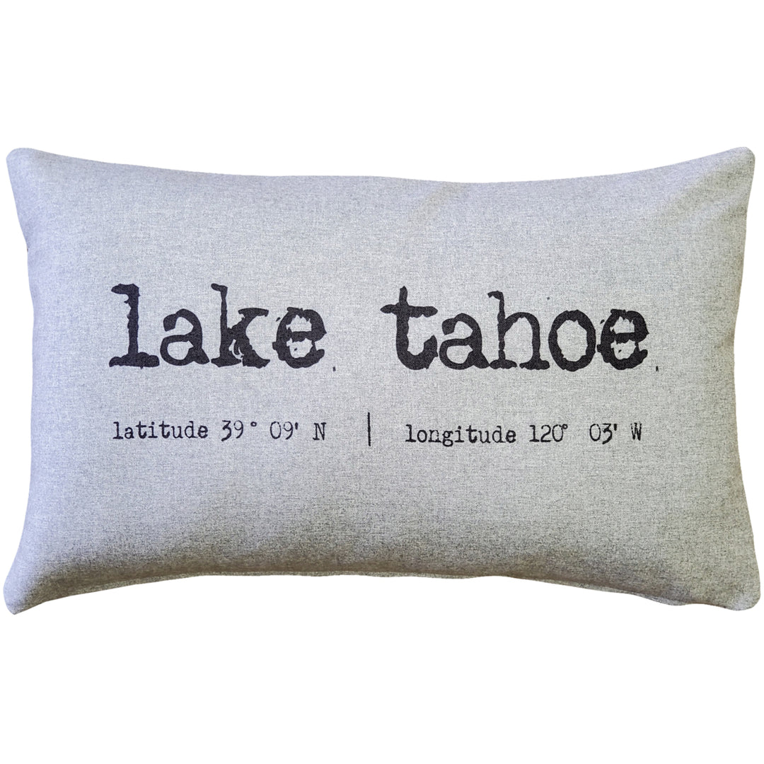 Lake Tahoe Gray Felt Coordinates Pillow 12x19 Rectangular Polyester Insert Image 1