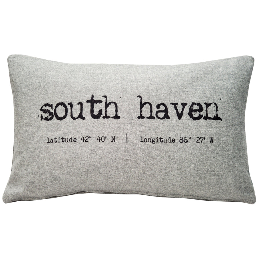 South Haven Gray Felt Coordinates Pillow 12x19 Polyfill Insert Image 1