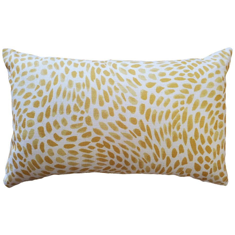 Matisse Dots Golden Yellow 12x19 Inch Lumbar Pillow with Polyfill Insert Image 1