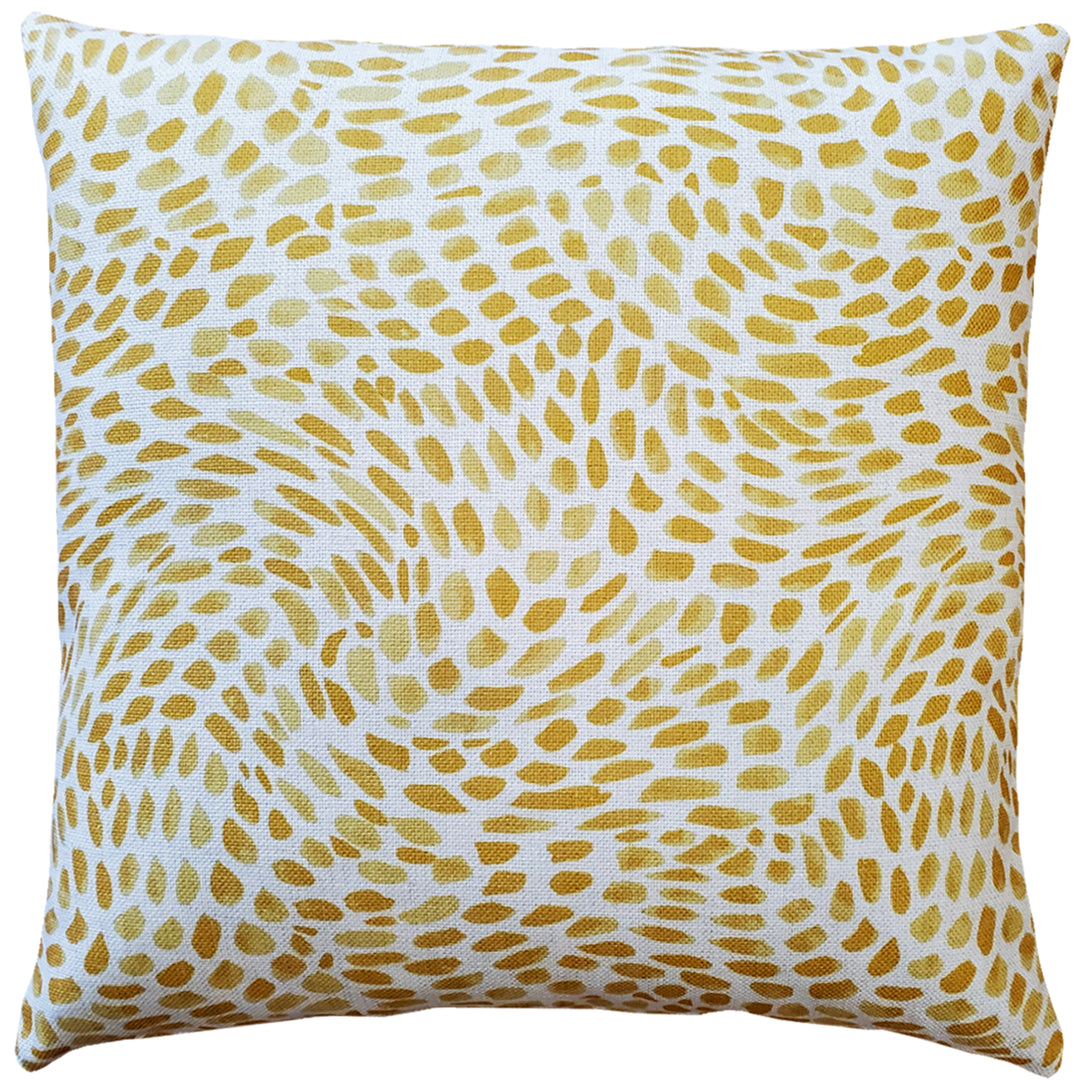 Matisse Dots Golden Yellow Throw Pillow 19x19 Square Polyfill Insert Woven Fabric Image 1