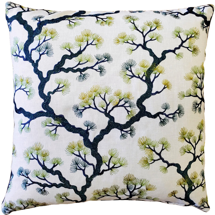 Bonsai Pine Teal Green 19x19 Decorative Throw Pillow with Polyfill Insert Image 1