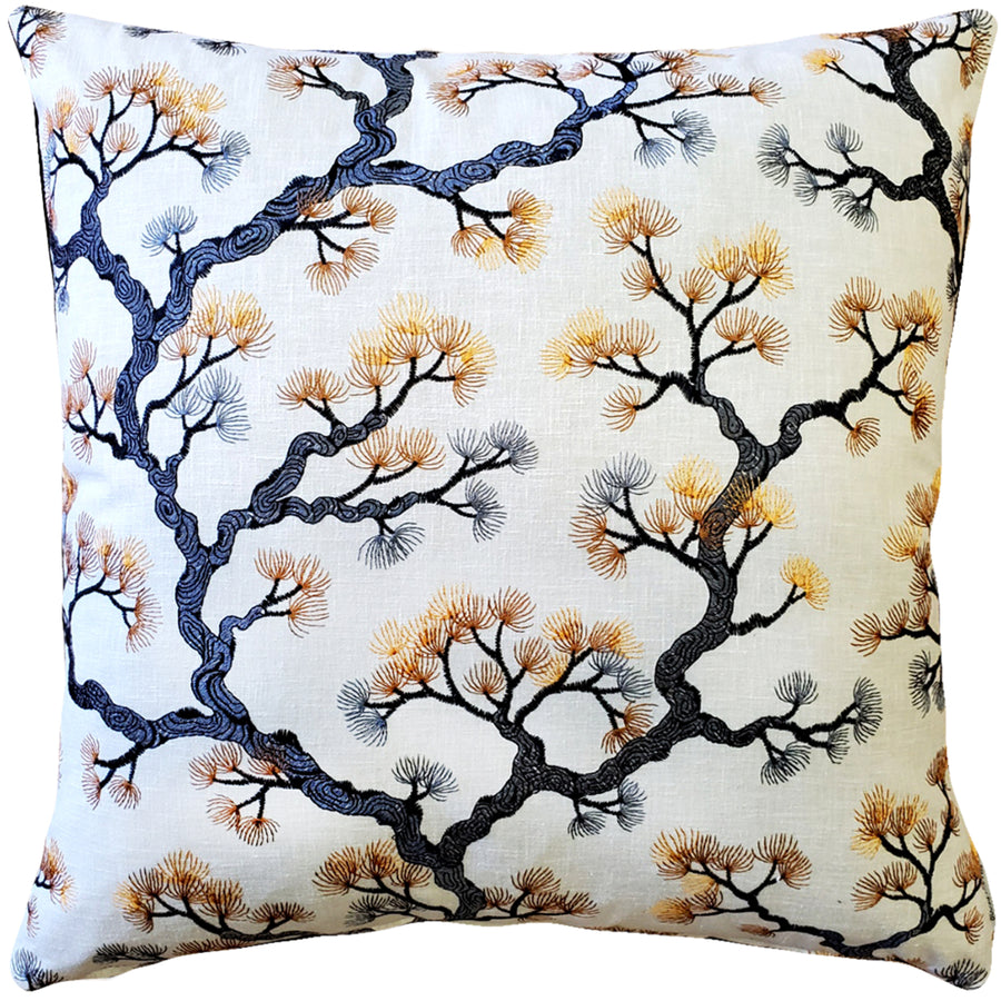 Bonsai Pine Onyx Amber Throw Pillow 19x19 Inches Square, Complete Pillow with Polyfill Pillow Insert Image 1
