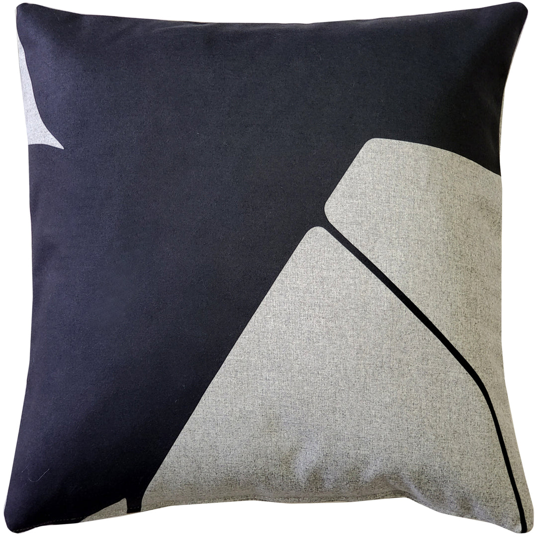 Boketto Charcoal Black Throw Pillow 19x19 Inches Polyester Felt with Insert Image 1