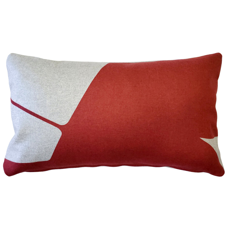 Boketto Spanish Red Throw Pillow 12x19 Inches Square, Complete Pillow with Polyfill Pillow Insert Image 1
