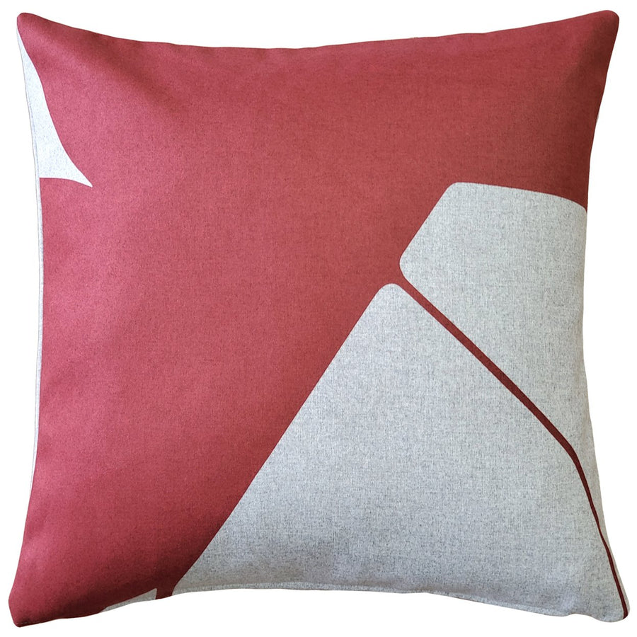 Boketto Spanish Red Throw Pillow 19x19 Inches Square, Complete Pillow with Polyfill Pillow Insert Image 1