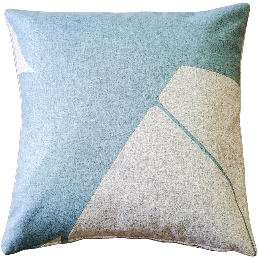 Boketto Paradiso Blue Throw Pillow 19x19 Inches Square, Complete Pillow with Polyfill Pillow Insert Image 1