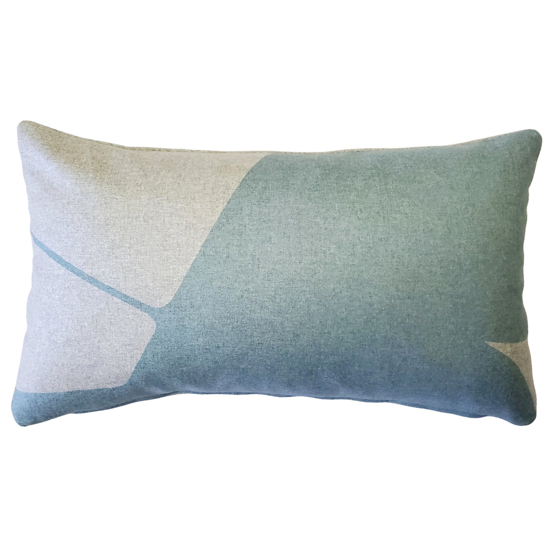 Boketto Paradiso Blue Throw Pillow 12x19 Inches Square, Complete Pillow with Polyfill Pillow Insert Image 1