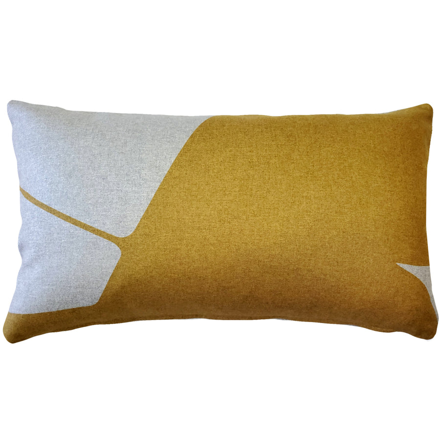Boketto Renaissance Gold Throw Pillow 12x19 Inches Square, Complete Pillow with Polyfill Pillow Insert Image 1