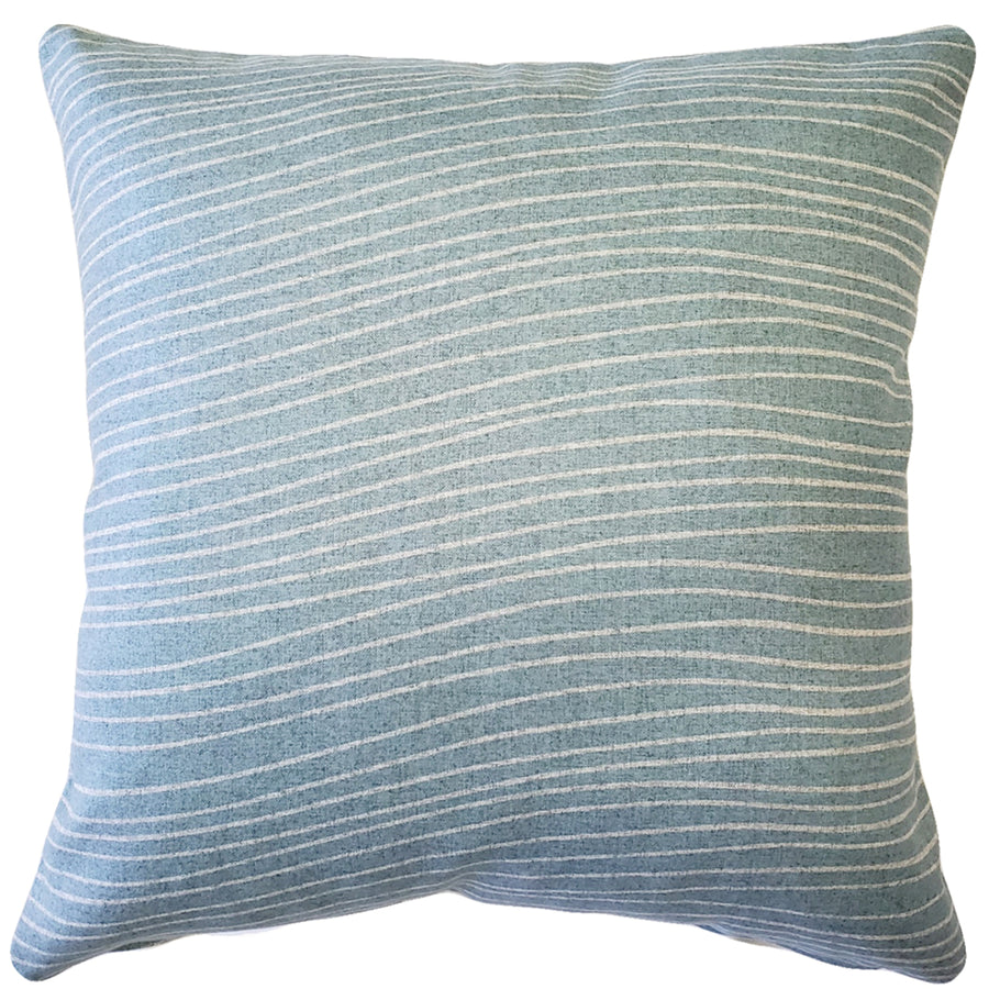 Meraki Paradiso Blue Throw Pillow 19x19 Square Polyfill Insert Light Gray Mint Image 1