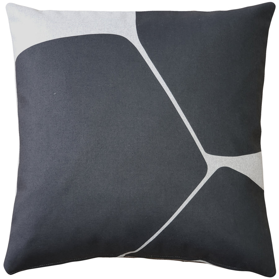 Aurora Charcoal Black Throw Pillow 19x19 Inches Square, Complete Pillow with Polyfill Pillow Insert Image 1