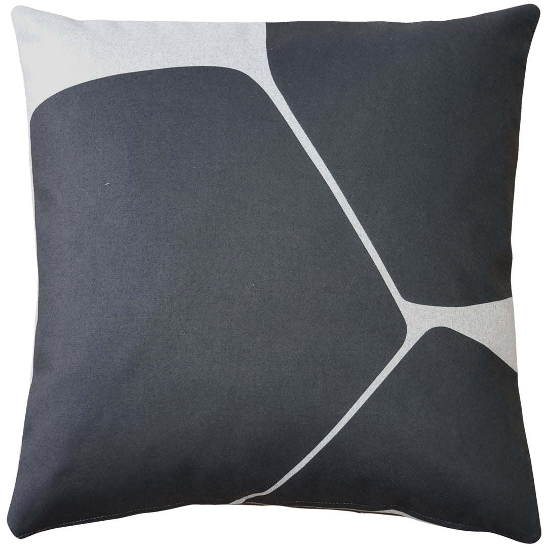 Aurora Charcoal Black Throw Pillow 19x19 Inches Square Polyester with Insert Image 1