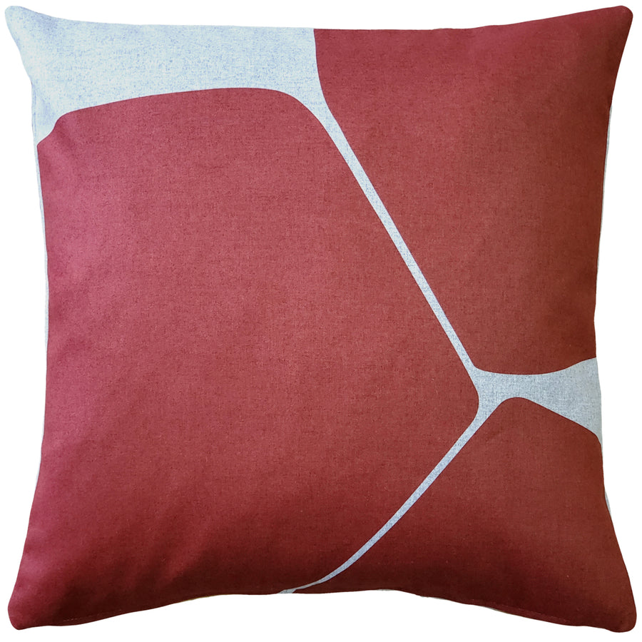 Aurora Spanish Red Throw Pillow 19x19 Inches Square, Complete Pillow with Polyfill Pillow Insert Image 1