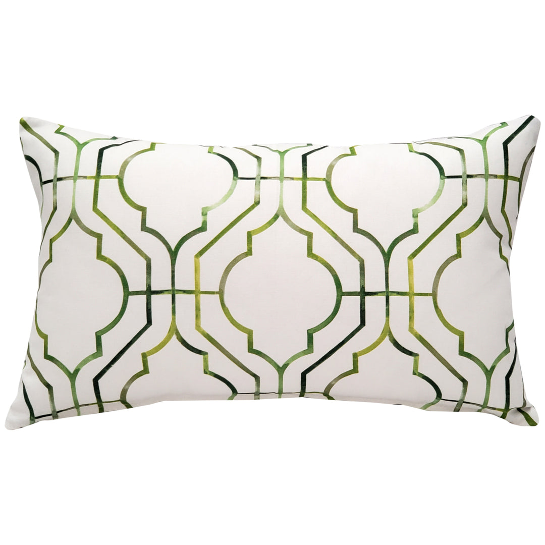 Biltmore Gate Green Throw Pillow 12x20 Cotton Rectangular Lattice Design Image 1