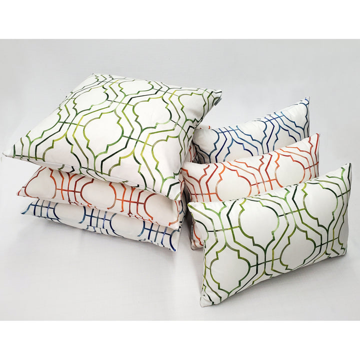 Biltmore Gate Green Throw Pillow 12x20 Cotton Rectangular Lattice Design Image 4