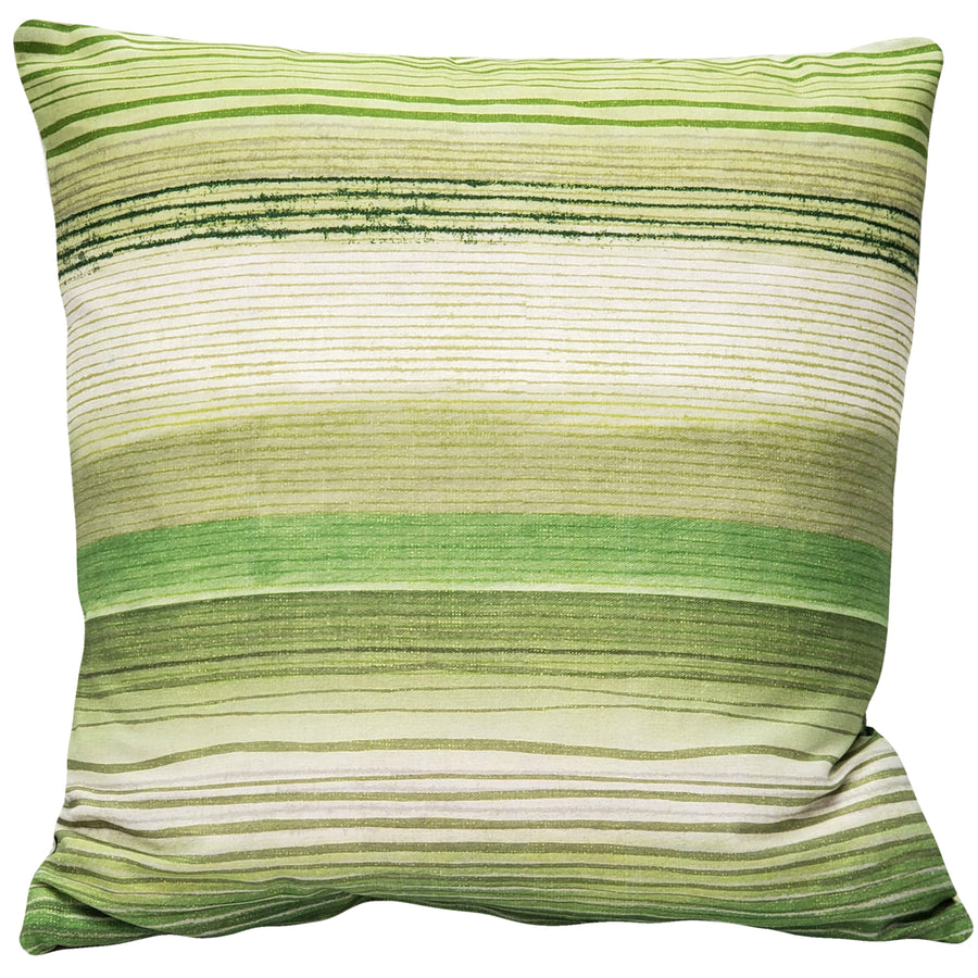 Sedona Stripes Green Throw Pillow 20x20 Inch Cotton with Polyfill Insert Image 1