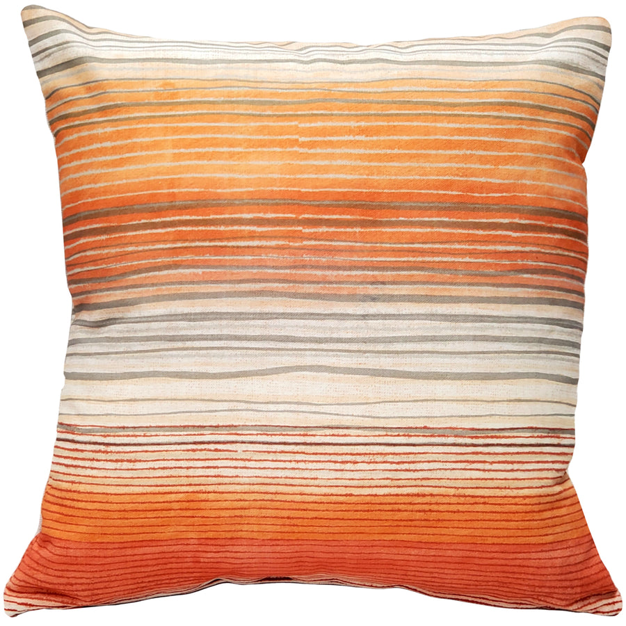 Sedona Stripes Orange 17x17 Throw Pillow Cotton Polyfill Insert Square Image 1