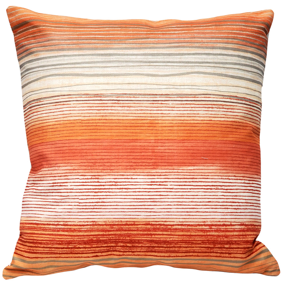 Sedona Stripes Orange Throw Pillow 20x20 Cotton Floral Accent Image 1