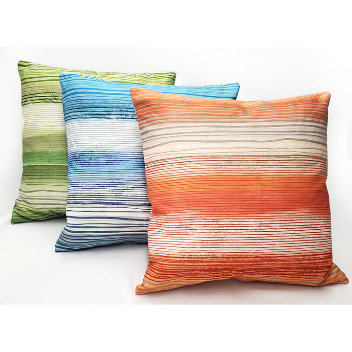 Sedona Stripes Orange Throw Pillow 20x20 Cotton Floral Accent Image 3