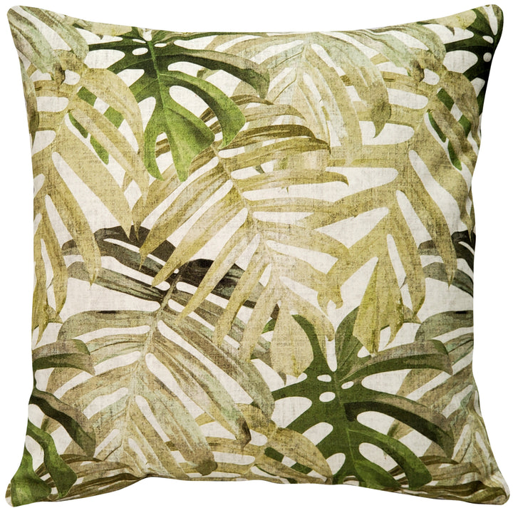 Pattaya Green Palm Throw Pillow 20x20 Inch Cotton Pillow with Polyfill Insert Image 1