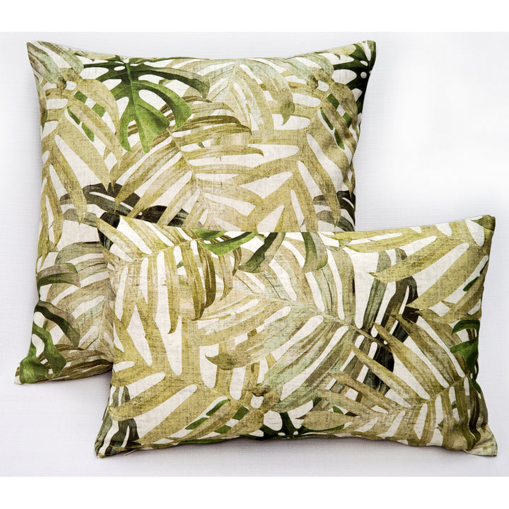 Pattaya Green Palm Throw Pillow 20x20 Inch Cotton Pillow with Polyfill Insert Image 3