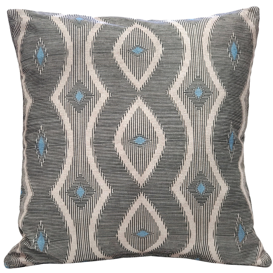 Desmond Blue Diamond Pillow 19x19 Square Polyfill Insert 100% Polyester Image 1