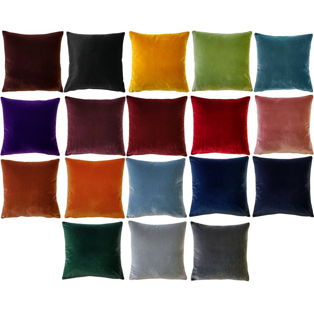 Castello Velvet Throw Pillows, Complete Pillow with Polyfill Pillow Insert (18 Colors, 3 Sizes) Image 1