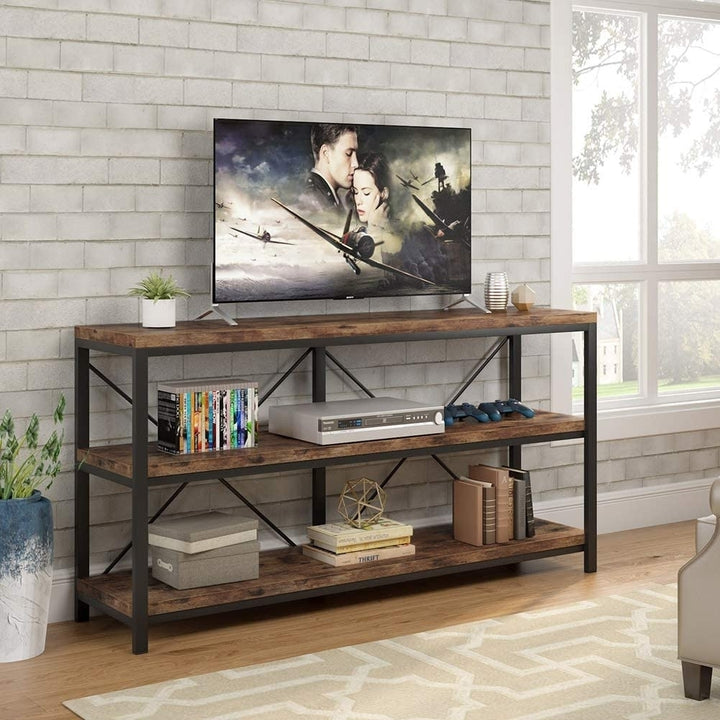 Tribesigns 55 Inch Sofa Table, 3 Tiers TV Console TV Stand Long Sofa Table with Storage Shelves Image 5