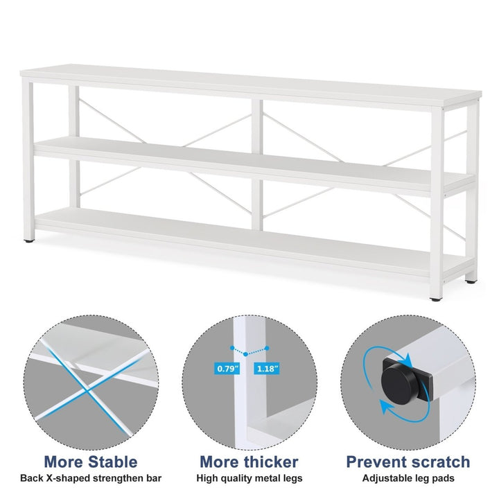 Tribesigns Sofa Table 70.8 Inch Extra Long Rustic Console 3 Tier Storage Shelves Image 12