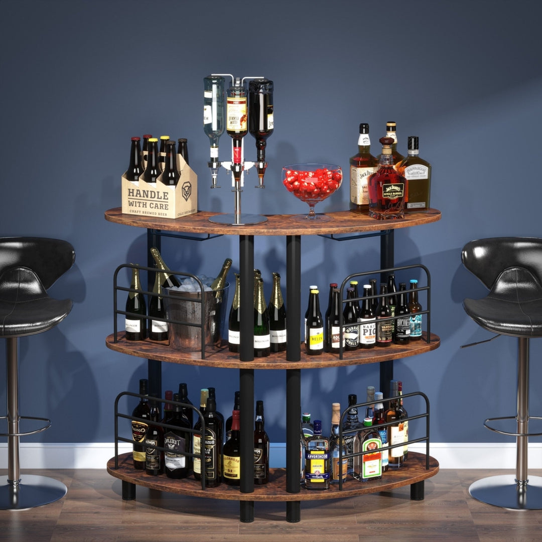 Tribesigns Bar Unit for Liquor, 3 Tier Bar Cabinet with Storage Shelves Image 3