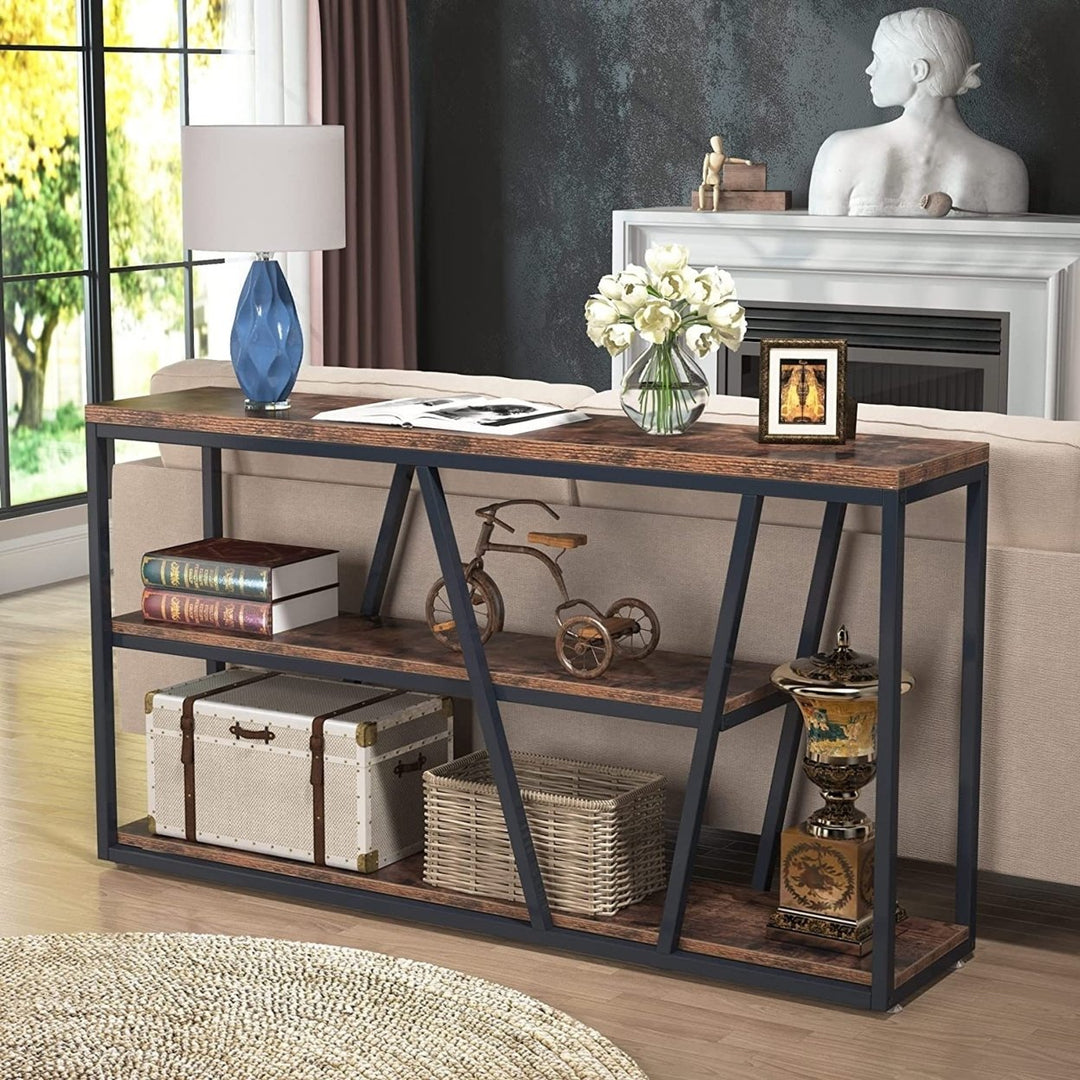 Tribesigns Industrial Console Table 3-Tier Entryway Table with Storage HOGA-HQ0003 Image 3