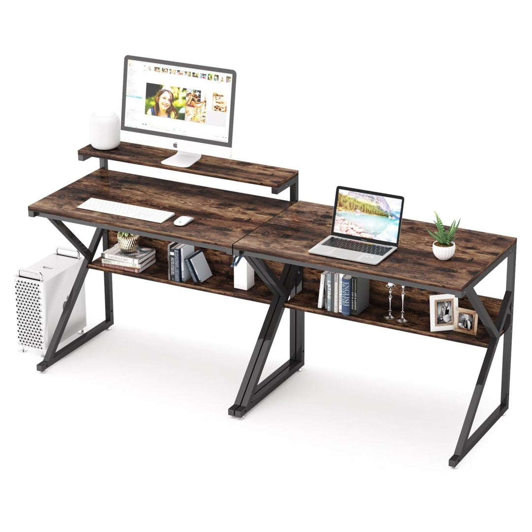 Tribesigns L Shaped Desk with Storage Shelves, 63 inch Reversible Corner Computer Desk with Monitor Stand Image 10